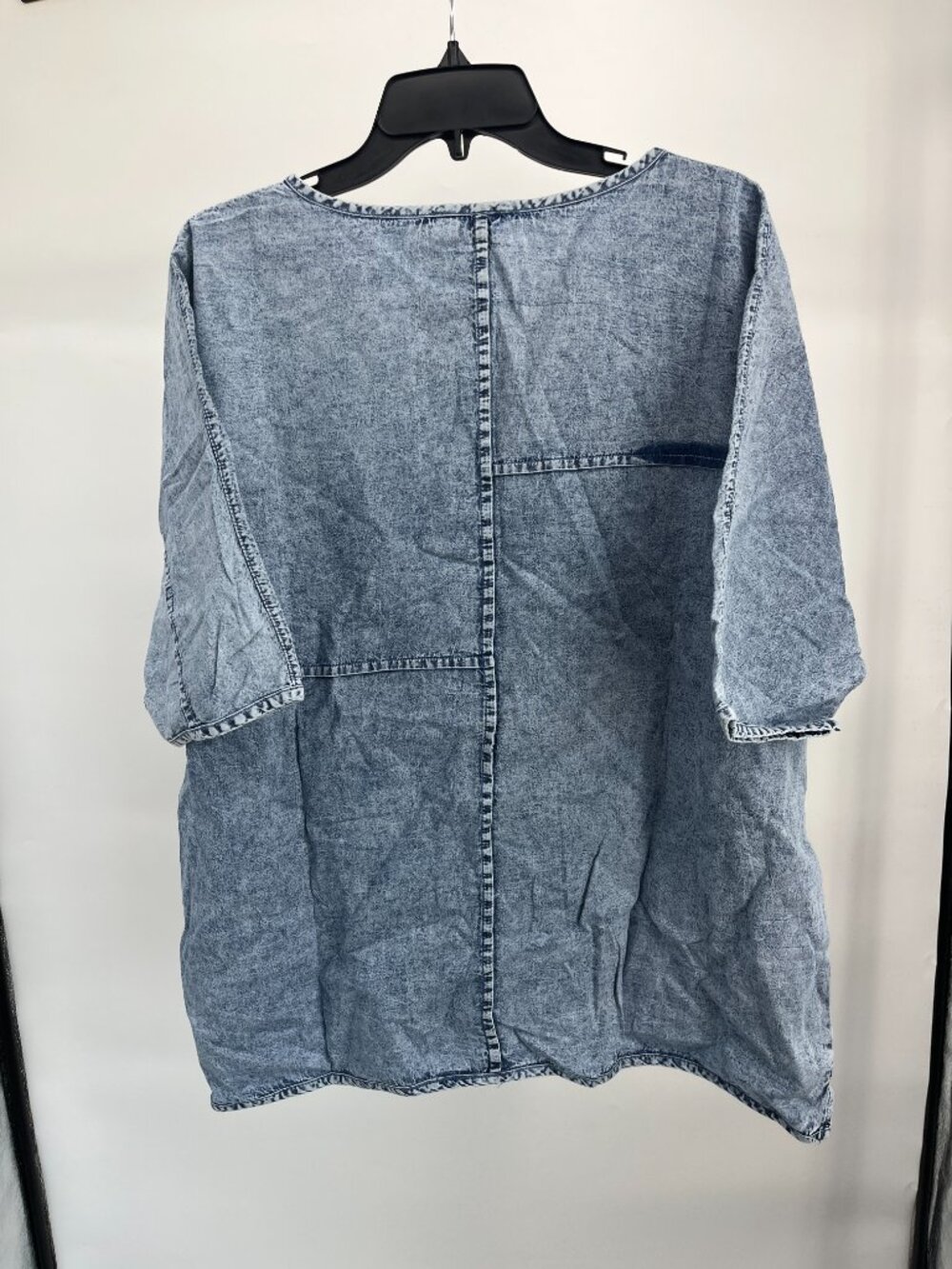 Oversized Denim Shirt- Zenana by Dressed in LALA - Picture 4 of 8